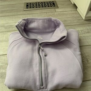 Lulu Lavender Long Scuba Zip-Up Jacket